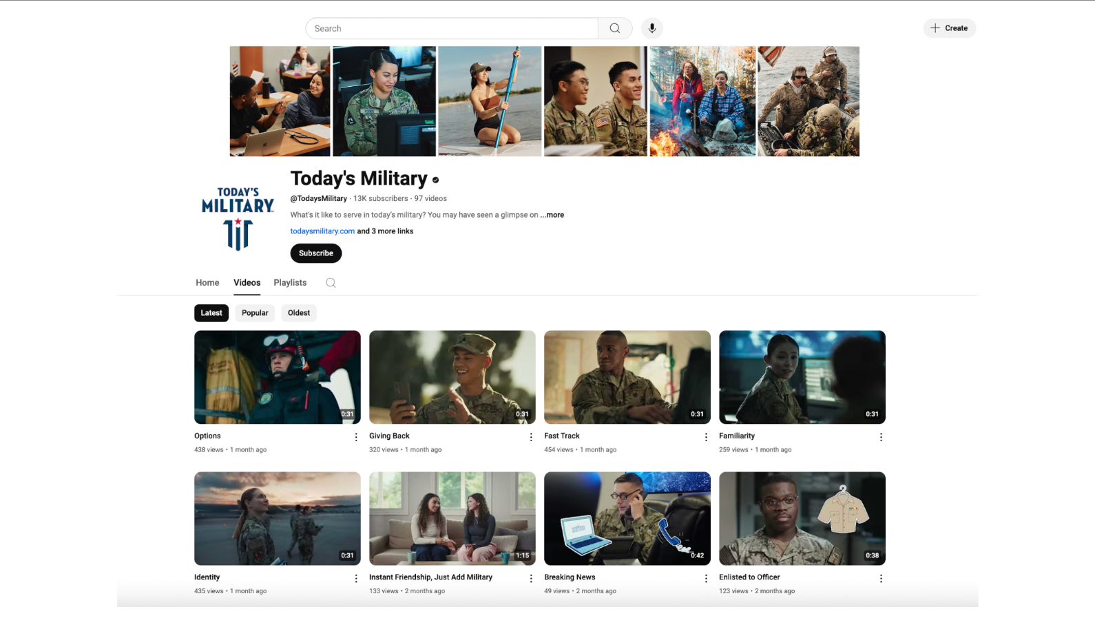 YouTube: Today's Military